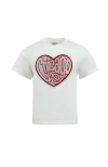 Lola + The Boys Chicago Sparkle Heart Sweatshirt In White