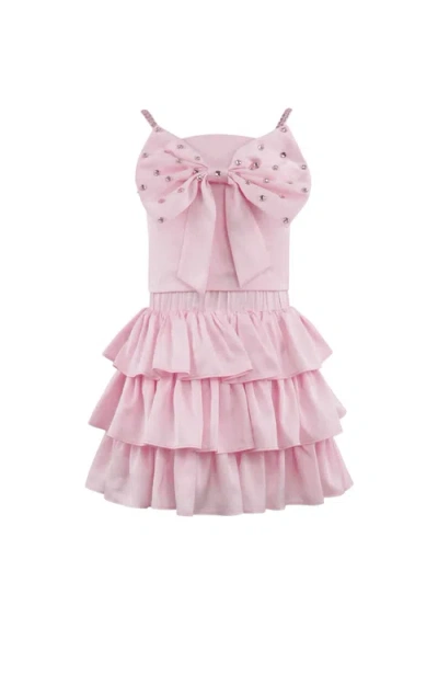Lola + The Boys Kids'  Crystal Big Bow Set In Pink