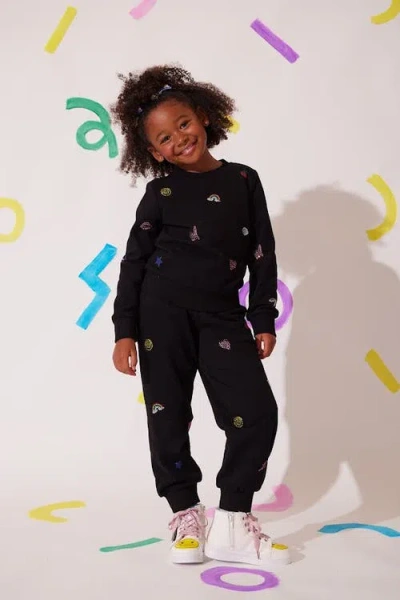Lola + The Boys Kids'  Crystal Doodle Set In Black