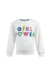 Lola + The Boys Crystal Girl Power Sweatshirt In White