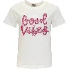 Lola + The Boys Crystal Good Vibes T-shirt In White