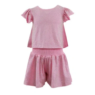 Lola + The Boys Kids'  Crystal Ruffle Short Set