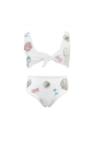 Lola + The Boys Kids'  Dream Mermaid Bikini In White