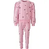Lola + The Boys Girl's Embroidered Heart Two-piece Set In Pink