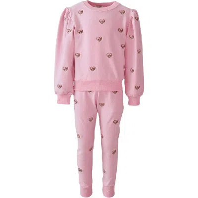 LOLA + THE BOYS LOLA + THE BOYS EMBROIDERED HEART ALL OVER SET