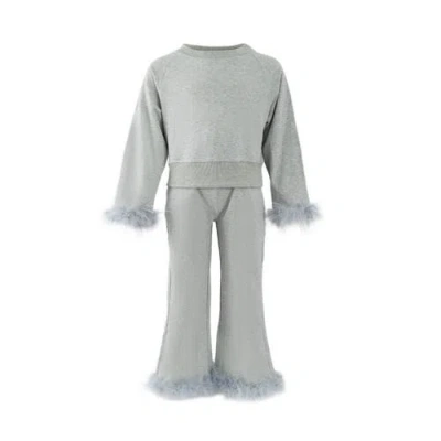 Lola + The Boys Kids'  Feather Athletic Set In Grey