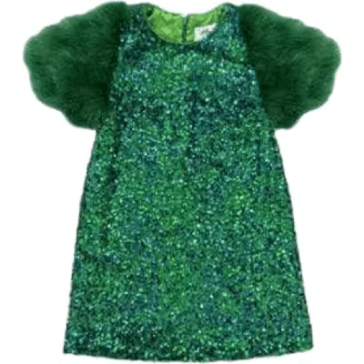 Lola + The Boys Girls' Jade Faux-feather Party Dress - Little Kid, Big Kid
