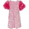 Lola + The Boys Girls' Rose Faux Feather Party Dress - Little Kid, Big Kid