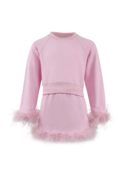 Lola + The Boys Kids'  Feather Sweat Suit In Pink