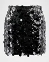 Lola + The Boys Girl's Magic Paillette Mini Sequin Skirt In Black