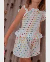 LOLA + THE BOYS GIRL'S RAINBOW HEARTS TANK & SHORTS SET