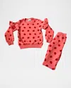 Lola + The Boys Girl's Strawberry-print Ruffle Two-piece Set In Pink