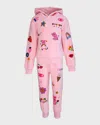 LOLA + THE BOYS GIRL'S TWO-PIECE HOODIE & JOGGERS SET W/ DOODLES