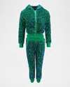 Lola + The Boys Girls' Sparkle Sequined Jacket & Joggers Set - Little Kid, Big Kid In Green