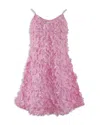 Lola + The Boys Girls' 3d Flowers Dress - Little Kid, Big Kid In Pink