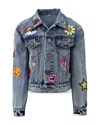 Lola + The Boys Girls' All About The Patch Cropped Denim Jacket - Little Kid, Big Kid In Blue