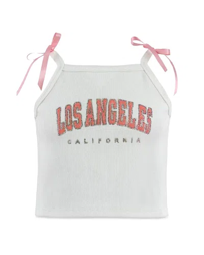 Lola + The Boys Girls' Bow Detail Studded Graphic Tank - Little Kid, Big Kid