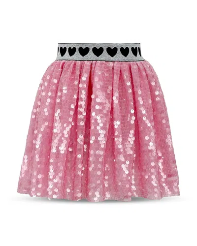 Lola + The Boys Girls' Bubble Gum Sequin Skirt - Little Kid, Big Kid