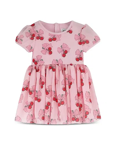 Lola + The Boys Girls' Cherry Bows Tulle Dress - Little Kid, Big Kid In Pink