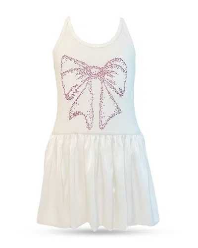 LOLA + THE BOYS GIRLS' CRYSTAL BOW BUBBLE DRESS - LITTLE KID, BIG KID