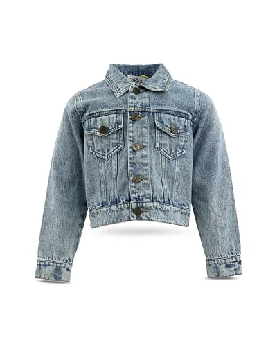 Lola + The Boys Girls' Crystal Cherry Bow Denim Jacket - Little Kid, Big Kid In Blue