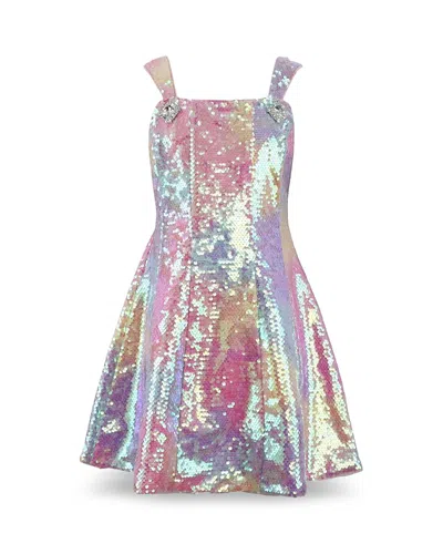 Lola + The Boys Girls' Ombre Sequin Bows Dress - Little Kid, Big Kid In Multi