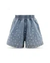 Lola + The Boys Girls' Rocker Studded Denim Shorts - Little Kid, Big Kid In Blue