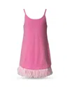 Lola + The Boys Girls' Taylor Crystal Embellished Fringe Dress - Little Kid, Big Kid In Pink