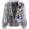 Lola + The Boys Girl's Unicorn Sequined Bomber Jacket
