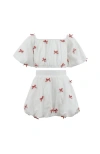 Lola + The Boys Hailey Bow Bubble Set In White
