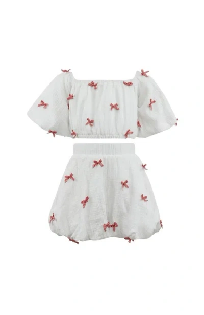 Lola + The Boys Kids'  Hailey Bow Bubble Set In White