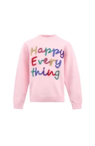 Lola + The Boys Kids'  Happy Everything Tinsel Sweater In Pink