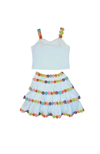 Lola + The Boys Kids'  Happy Floral Set In Blue