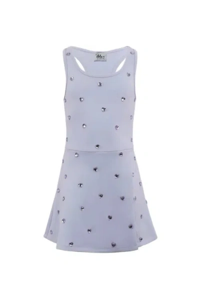 Lola + The Boys Kids'  Heart Scuba Tennis Dress In Purple