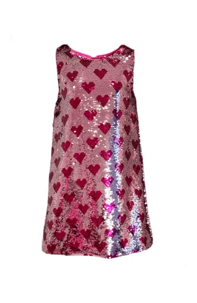 Lola + The Boys Kids'  I Love You Sequin Dress In Red