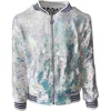 Lola + The Boys Iridescent Star Sequin Bomber In Green