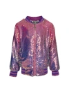 Lola + The Boys Lavender Haze Sequin Bomber In Multi