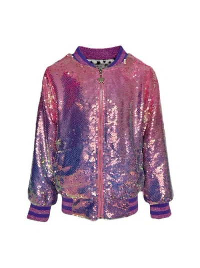 LOLA + THE BOYS LOLA + THE BOYS LAVENDER HAZE SEQUIN BOMBER