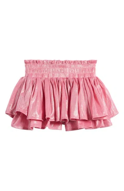 Lola + The Boys Kids'  Metallic Skort In Pink