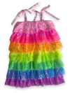 Lola + The Boys Neon Sequin Ruffle Dress In Multi