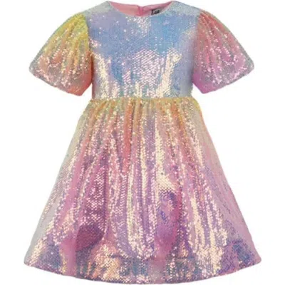 Lola + The Boys Kids'  Ombre Sunset Sparkle Party Dress In Pink