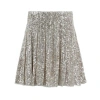 Lola + The Boys Party Shimmer Sequin Skirt In Silver
