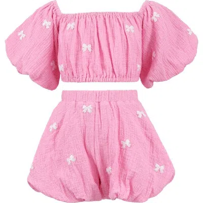 Lola + The Boys Kids'  Pink Hailey Bow Bubble Set