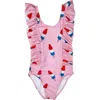 Lola + The Boys Girl's Pinkie Bomb Pop One-piece Swimsuit