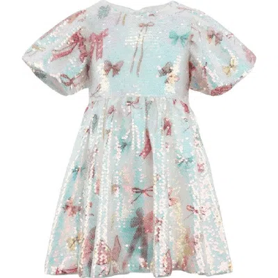 Lola + The Boys Kids'  Pretty Bows Sequin Dress In Pink