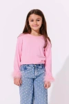Shop Lola + The Boys Pretty Feather Long Sleeve