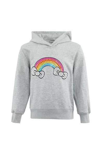 Lola + The Boys Kids'  Rainbow Bows Gem Hoodie In Grey