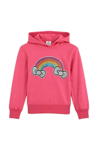 Lola + The Boys Kids'  Rainbow Bows Gem Hoodie In Pink
