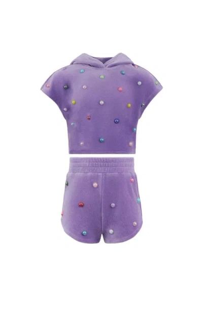 Lola + The Boys Kids'  Rainbow Candy Short Set In Pink