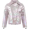 Lola + The Boys Rainbow Cloud Hologram Leather In Silver